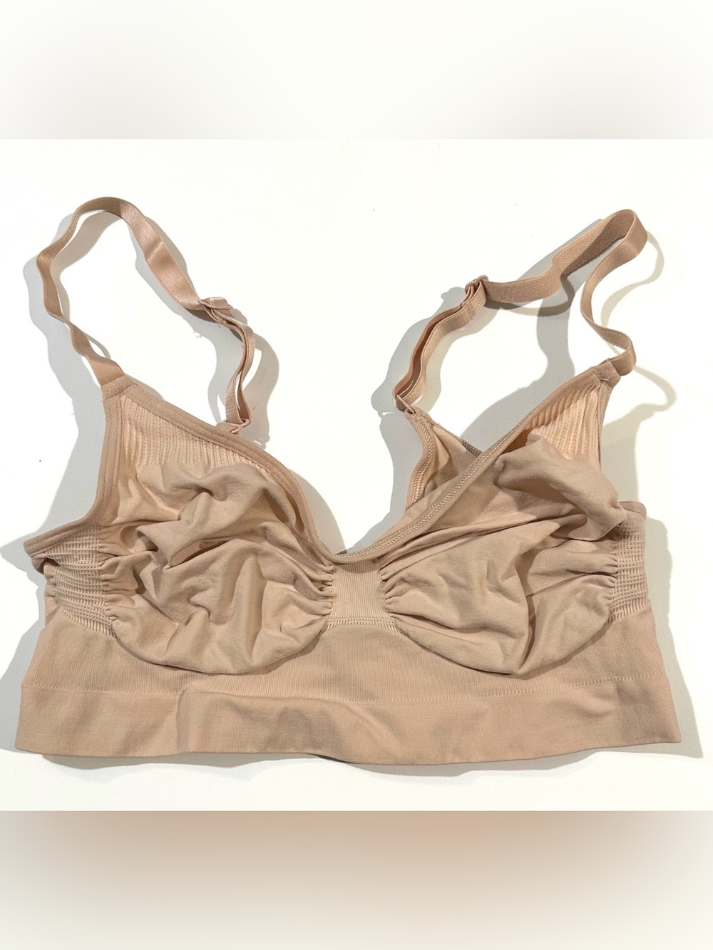 NEW, SKIMS Sculpting Bralette Seamless Ruched Adjustable Straps SAND Size 2X/3XL